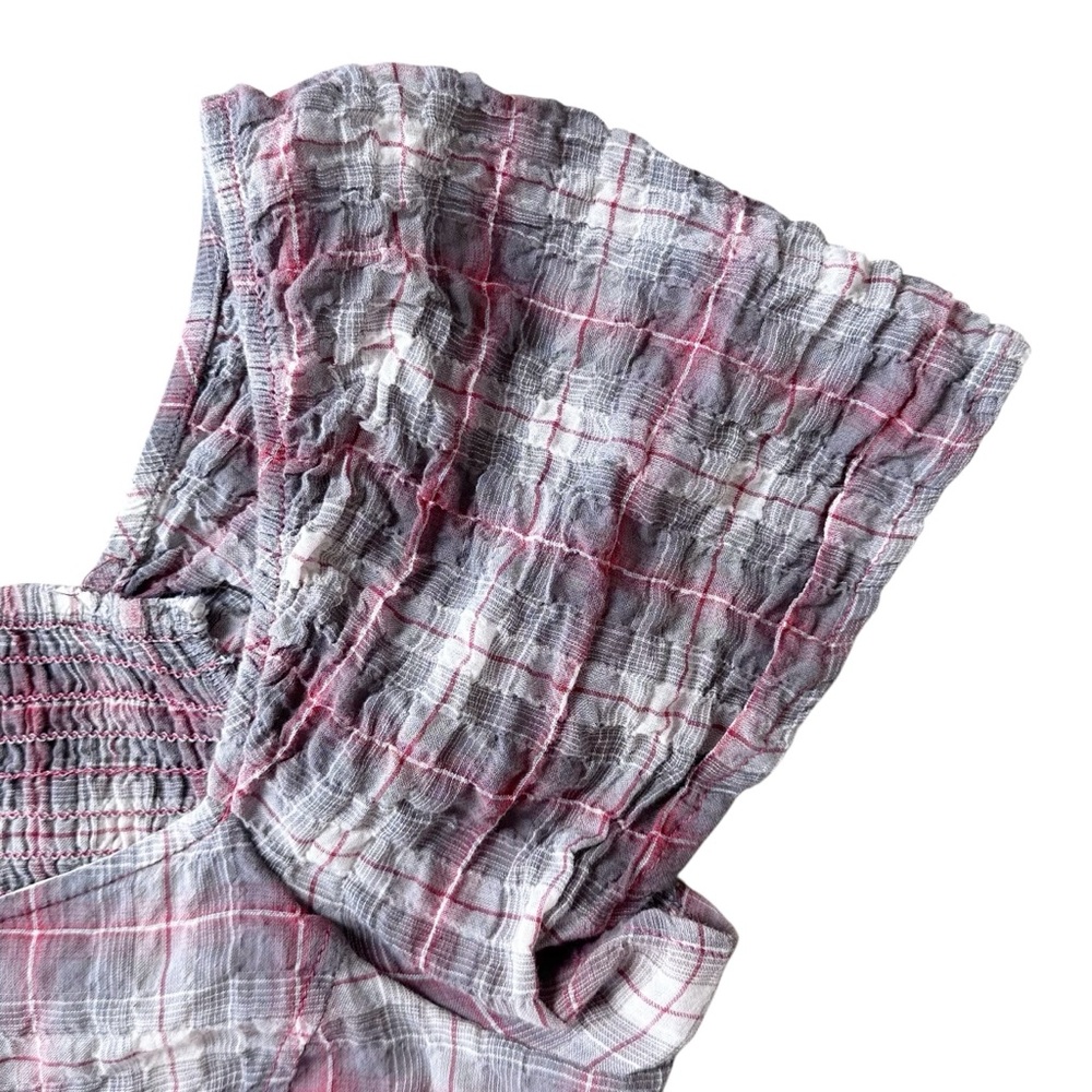 Anthropologie Maeve Flutter Sleeve Plaid Mini Dress Size XS - Picture 5 of 10